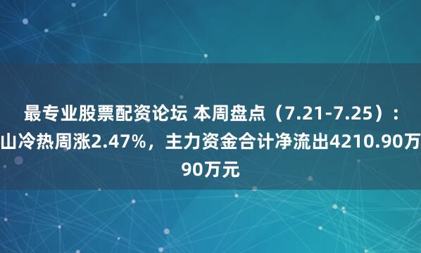 最专业股票配资论坛 本周盘点（7.21-7.25）：冰山冷热周涨2.47%，主力资金合计净流出4210.90万元